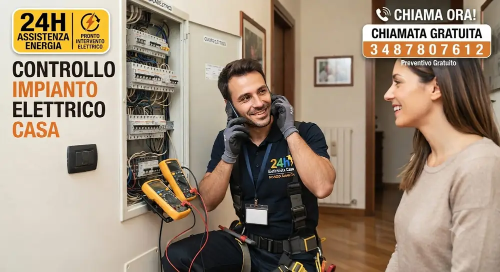 Controllo dell'impianto elettrico di casa con assistenza 24 ore