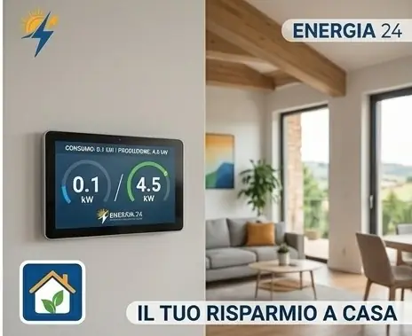 Display per il monitoraggio di consumi e produzione energetica in casa