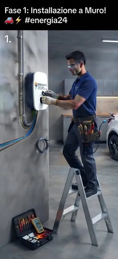 Installazione a muro di una wallbox per auto elettrica